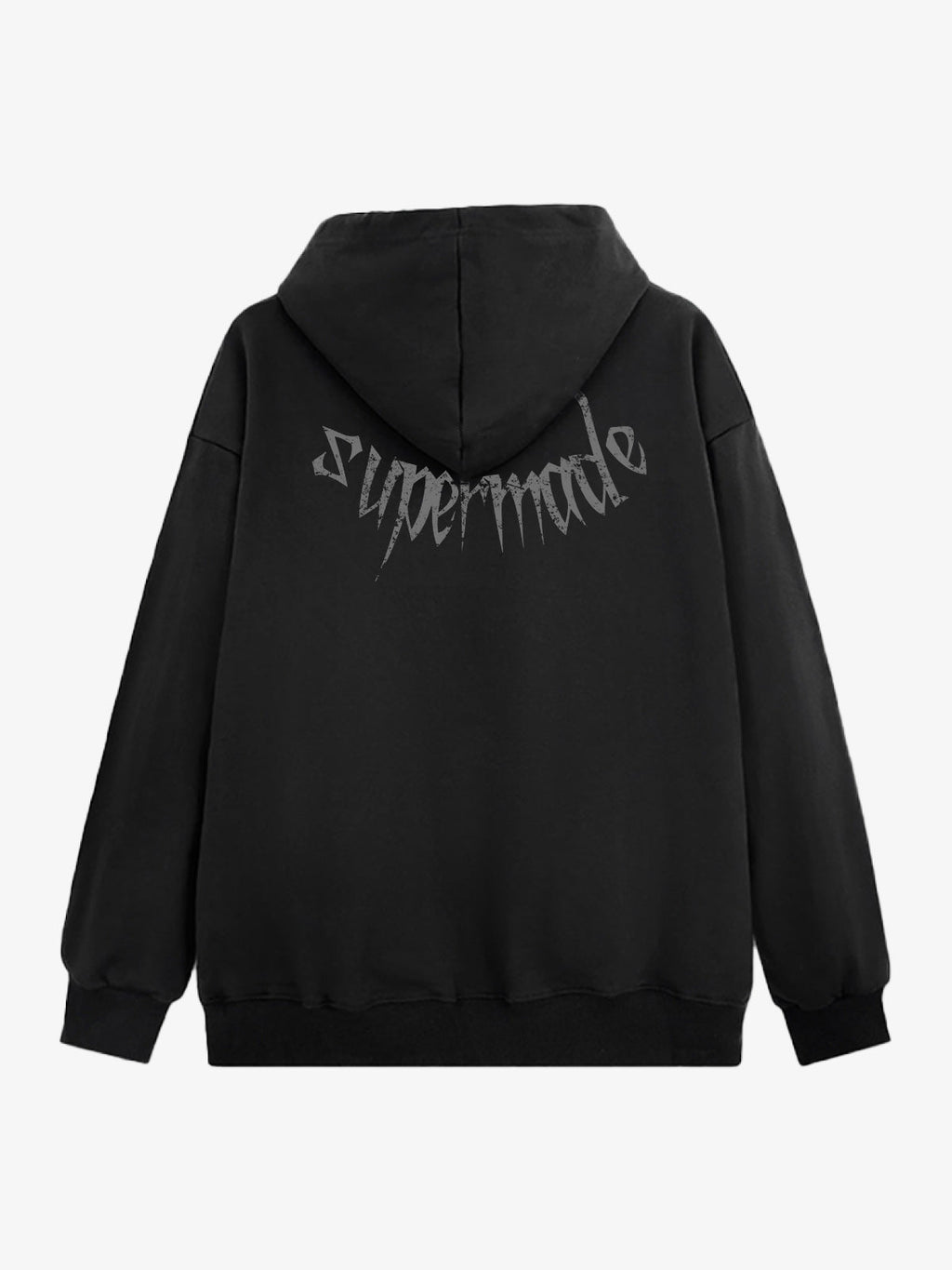 Gothic Devil Graphic Washed Hoodie