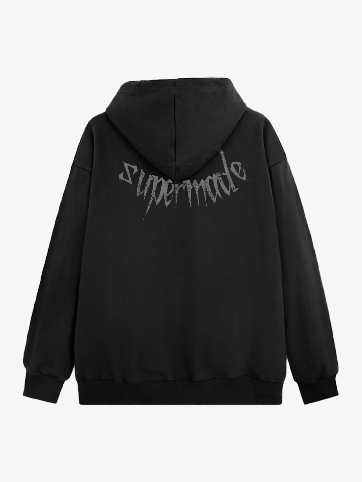 Gothic Devil Graphic Washed Hoodie