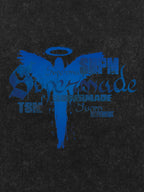Distressed Washed Gothic Angel Graphic T-Shirt