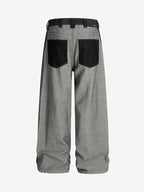 Distressed Reverse Design Large Pocket Printed Jeans - 2568