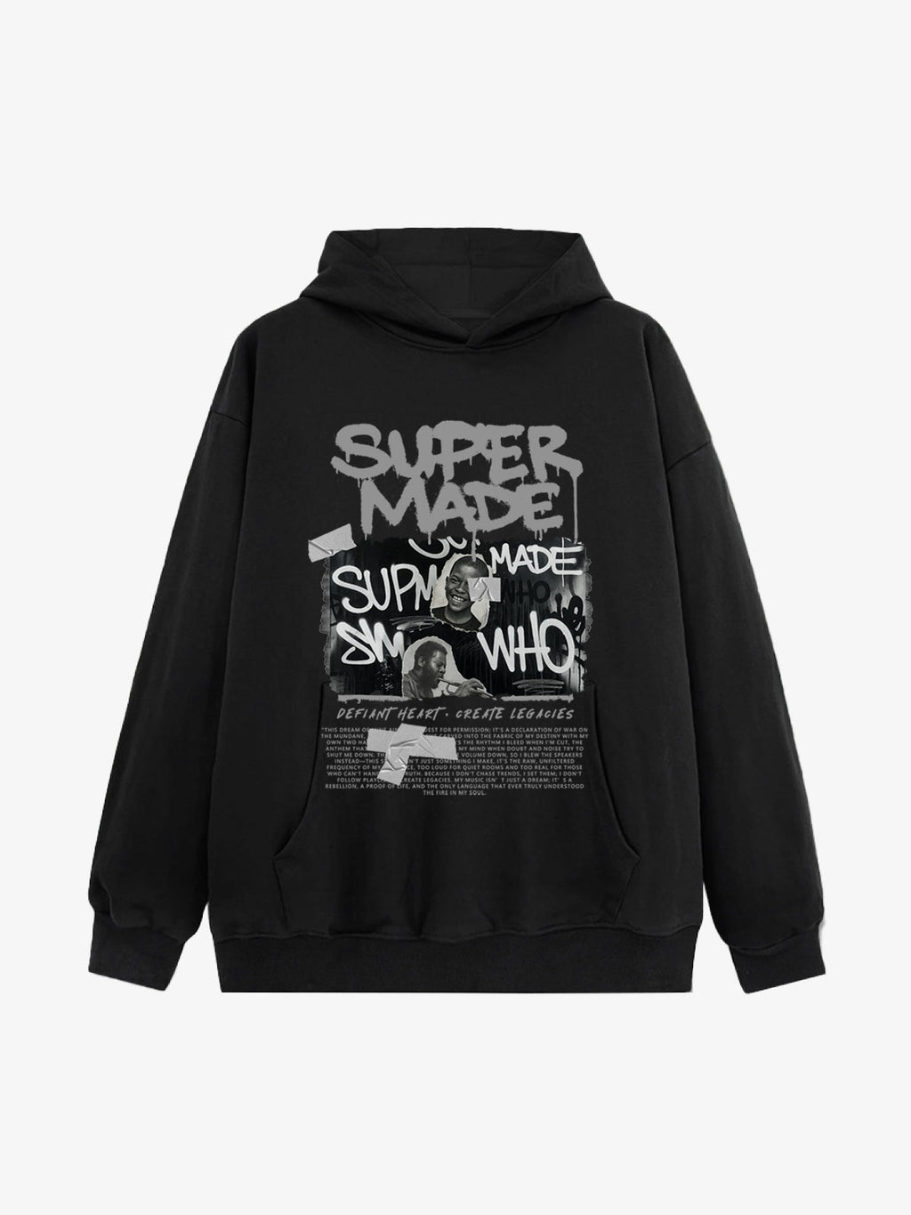 Trendy Retro Graffiti Character Hoodie