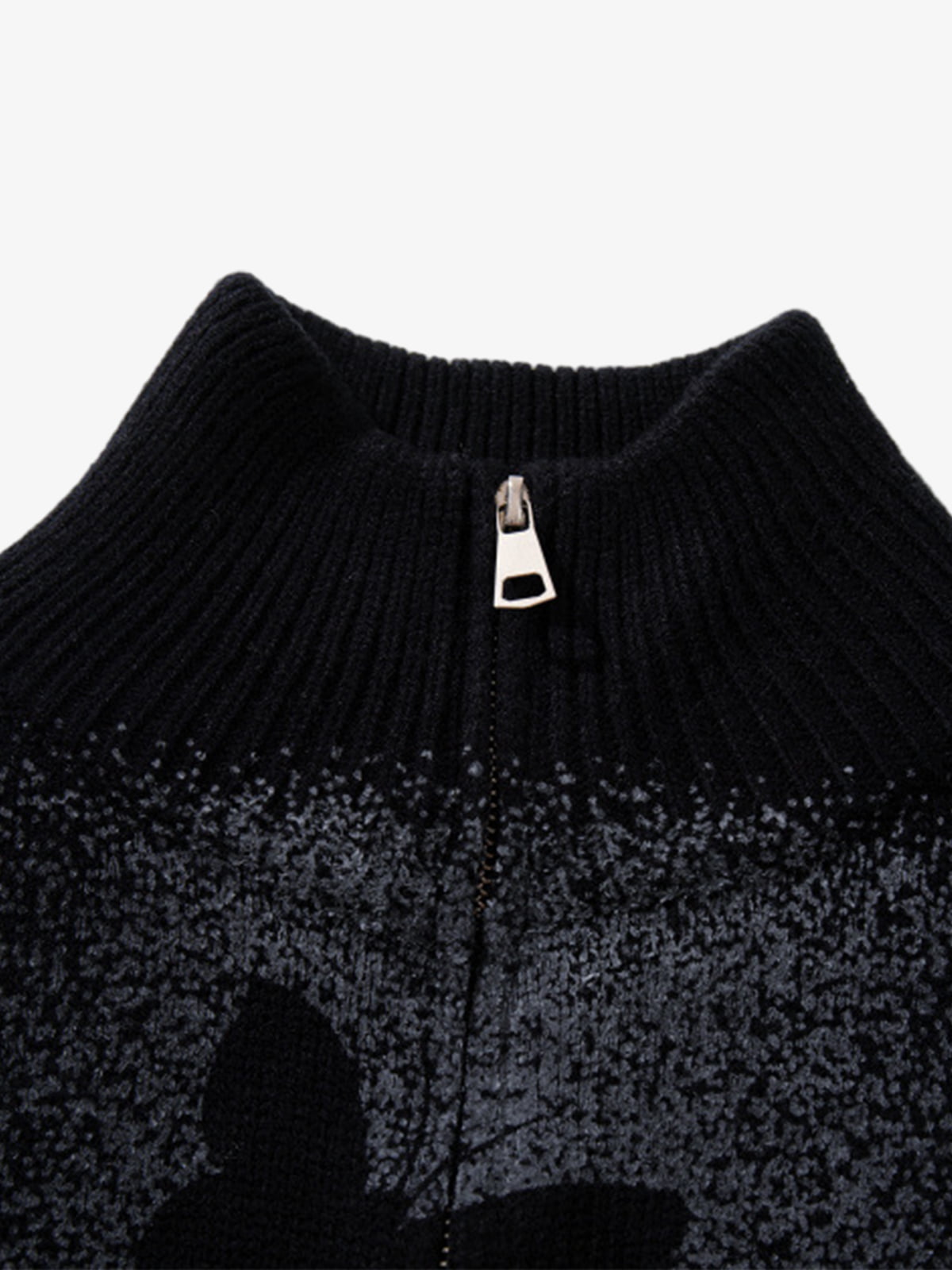 Street Dark Phantom Butterfly Stand-Collar Knit Cardigan Sweater