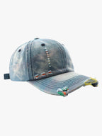 Vintage Washed Distressed Denim Baseball Cap