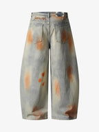 Distressed Paint Washed Wide Leg Pants