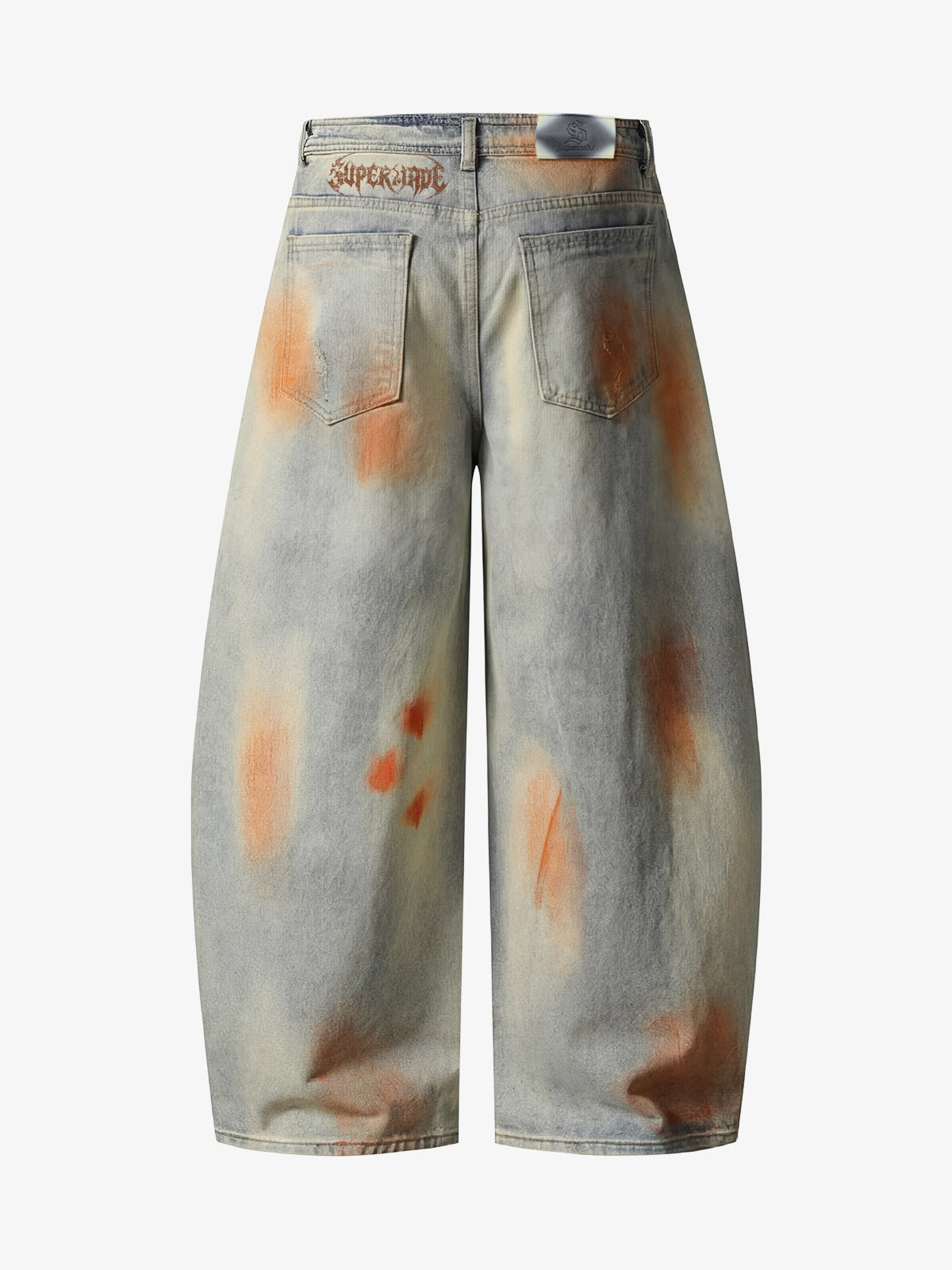 Distressed Paint Washed Wide Leg Pants