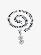 Cuban Chain Letter S Pendant Necklace
