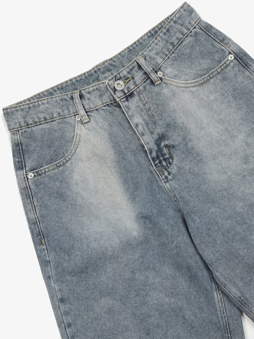 Washed Waistband Hem Jorts