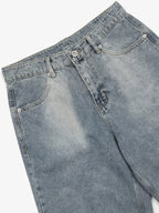 Washed Waistband Hem Jorts