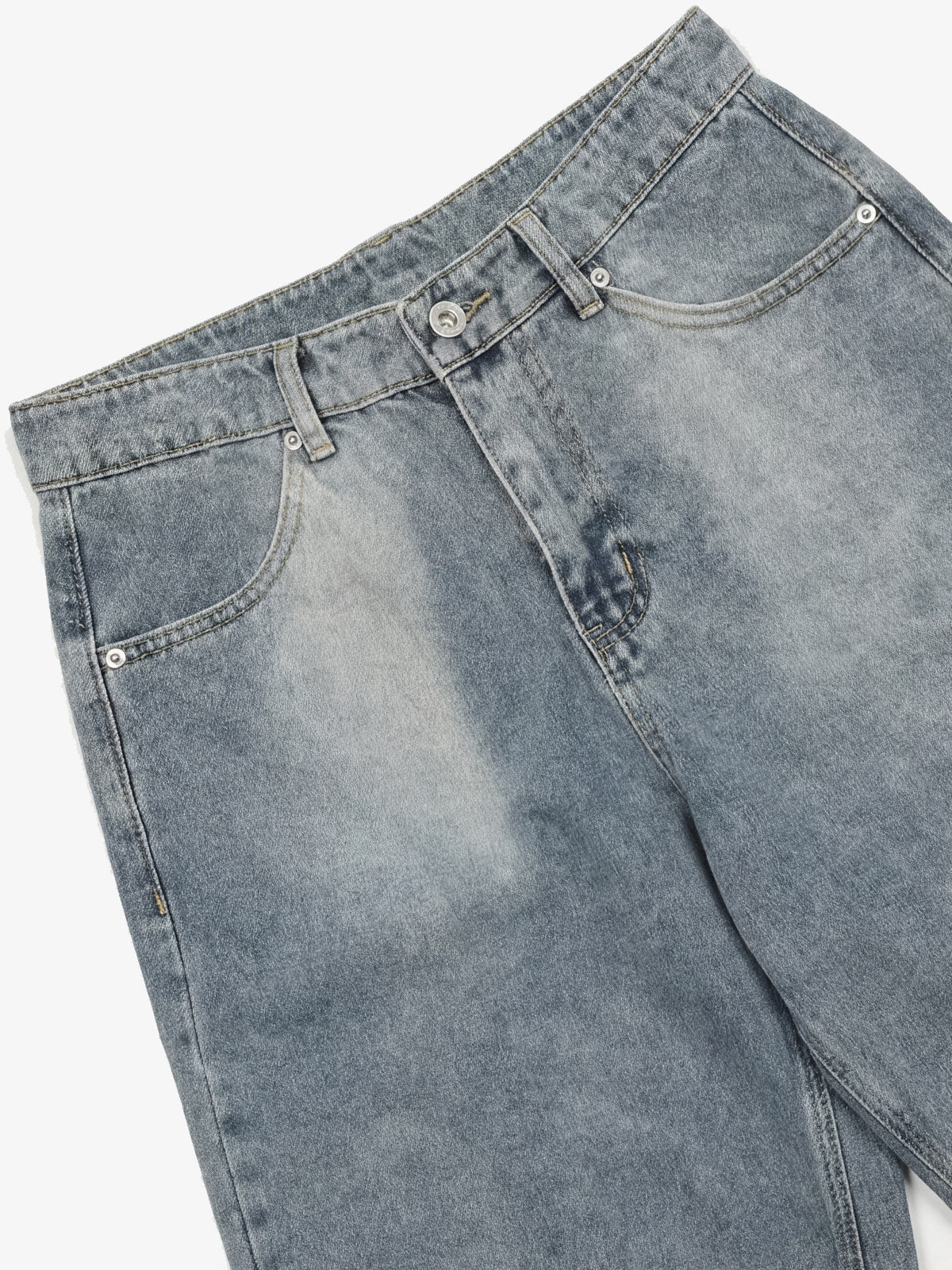 Washed Waistband Hem Jorts