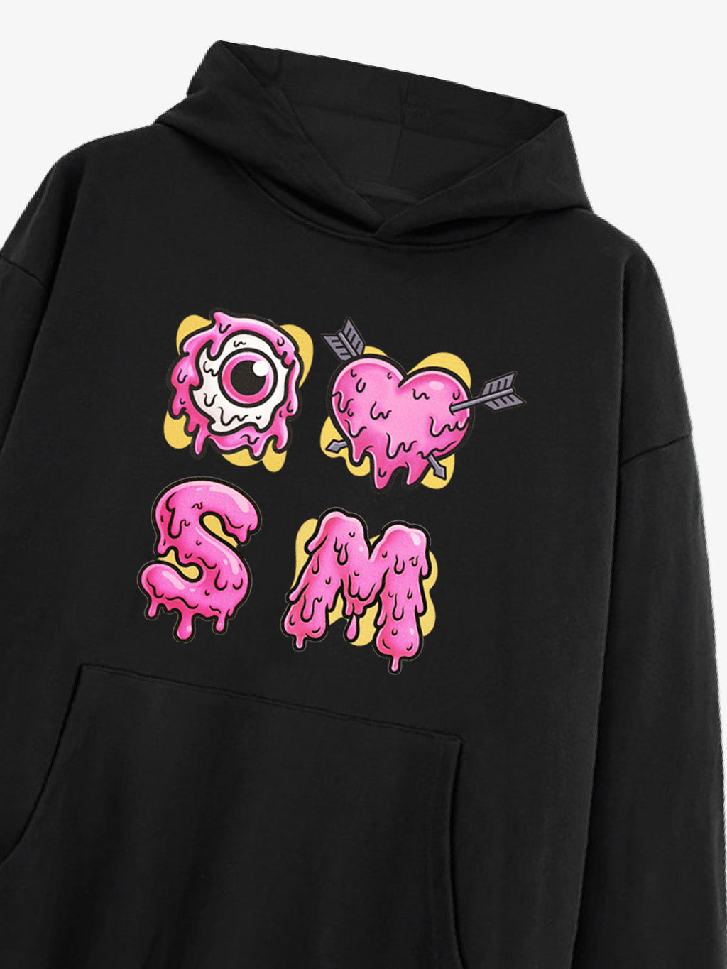Street Dripping Letter Eyeball Graffiti Hoodie