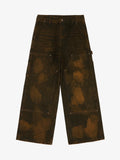 Vintage Mud-Dyed Wash Deconstructed Patchwork Jeans