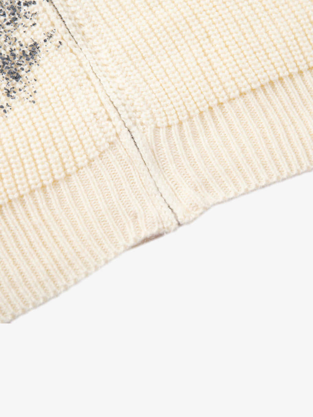 Ink-Splashed Butterfly Jacquard Zip Knit Sweater