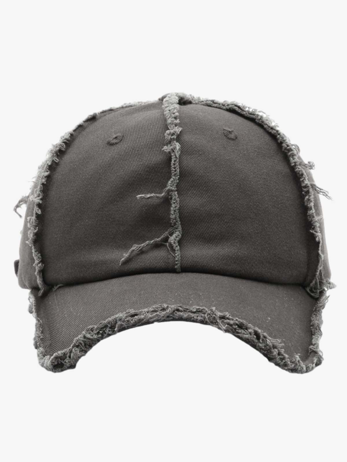 Vintage Frayed Panel Cotton Baseball Cap