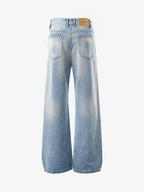 Belt Dislocation Creative Washed Jeans