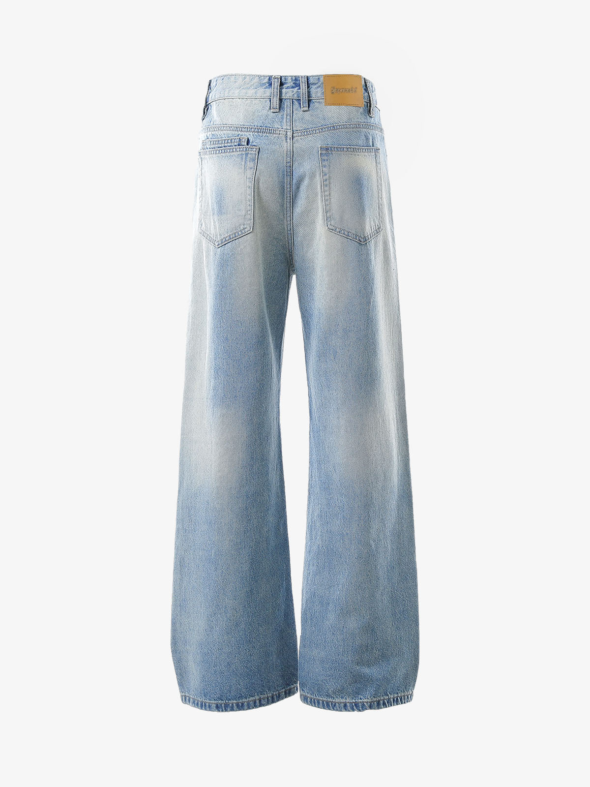Belt Dislocation Creative Washed Jeans