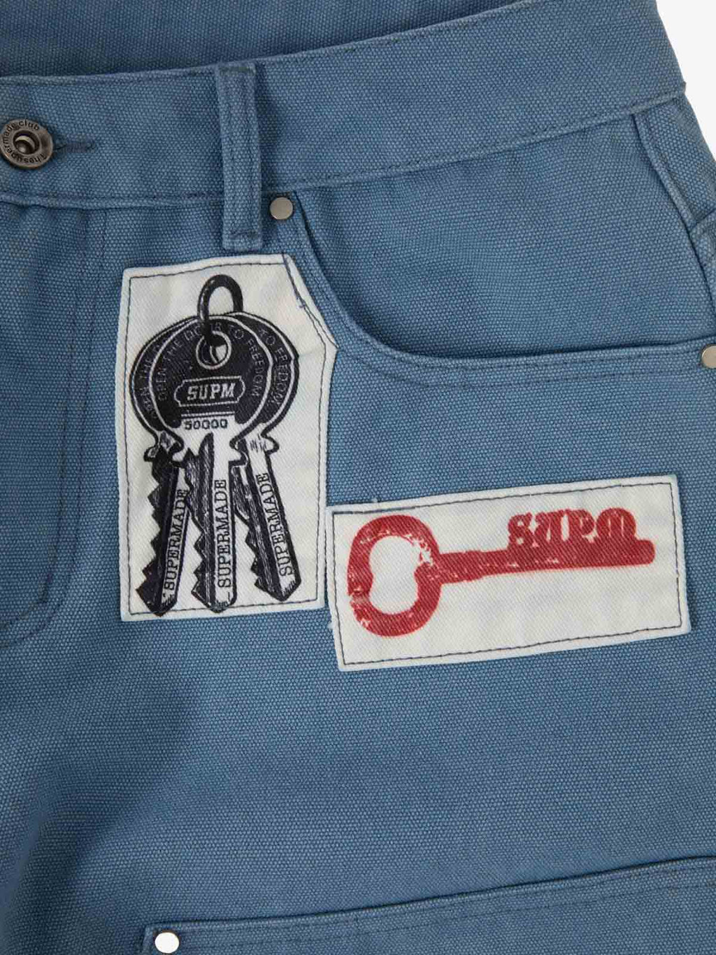 precipice Multi-Element Appliqué Patchwork Denim Suit - 2593