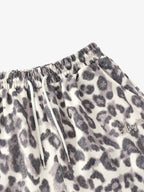 Leopard Print Pleated Drawstring Pants