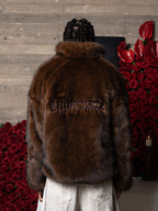 precipice Embroidered Fur Jacket - 2486