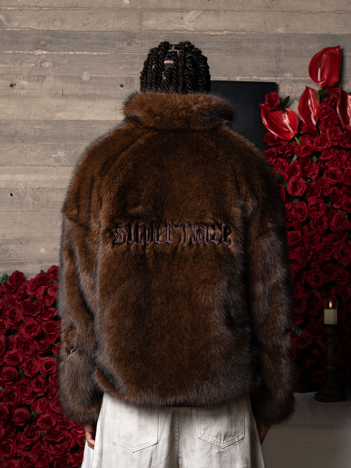 precipice Embroidered Fur Jacket - 2486