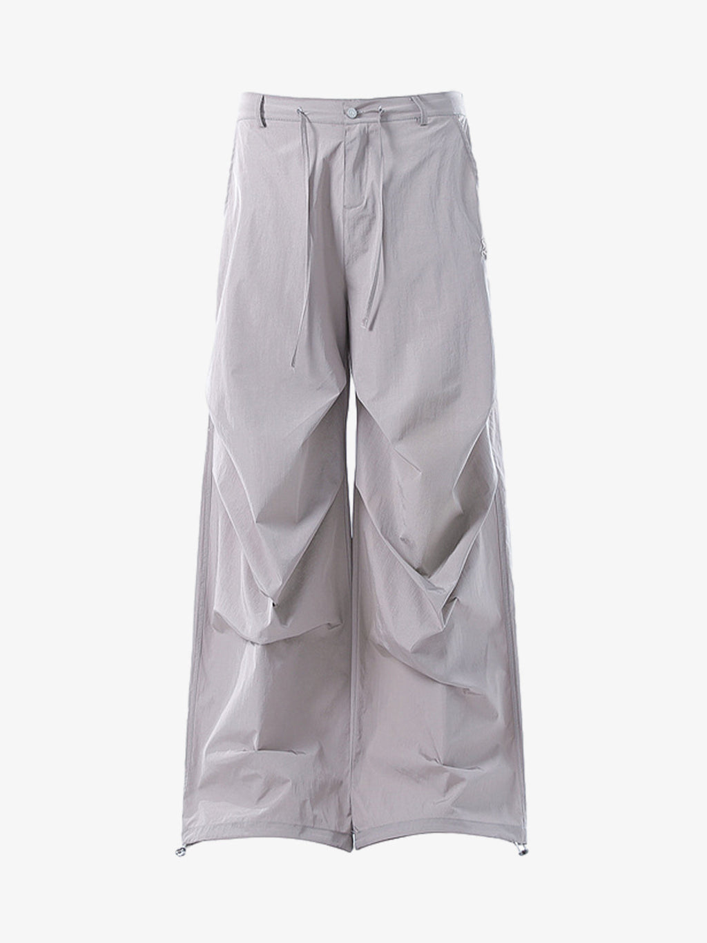 Vintage Drawstring Draped Embroidered Wide Leg Pants
