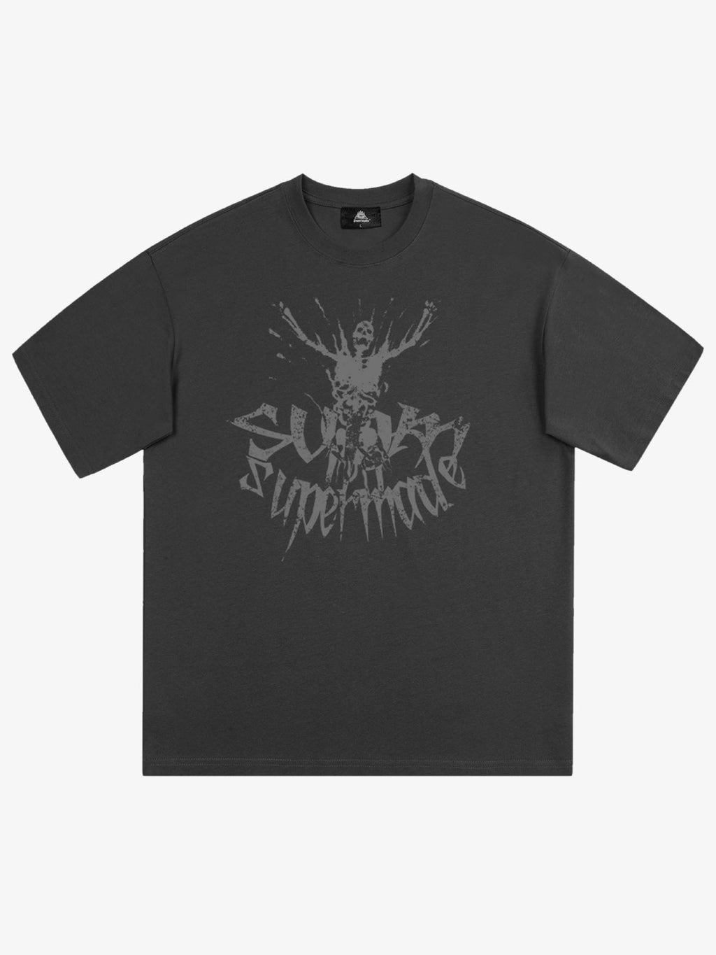 Gothic Skull Distressed Letter T-Shirt