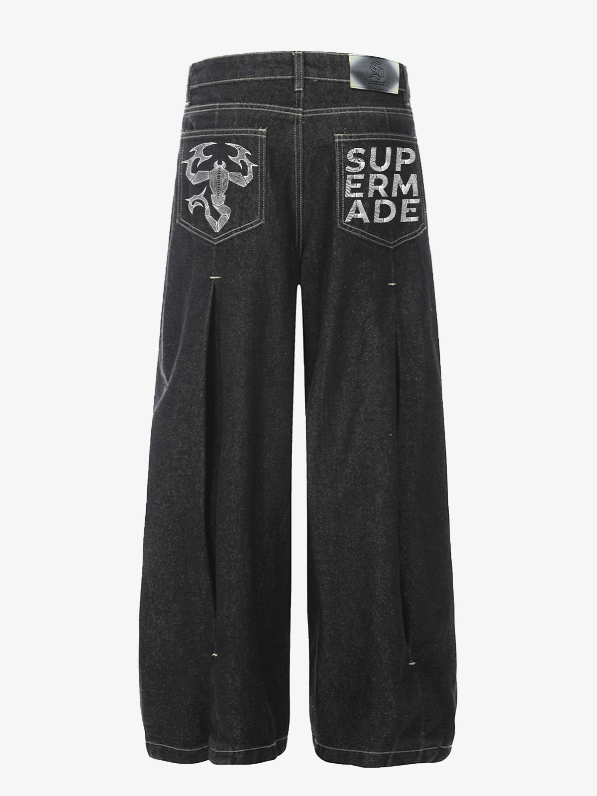 Pleated precipice Graphic Print Wide Leg Pants