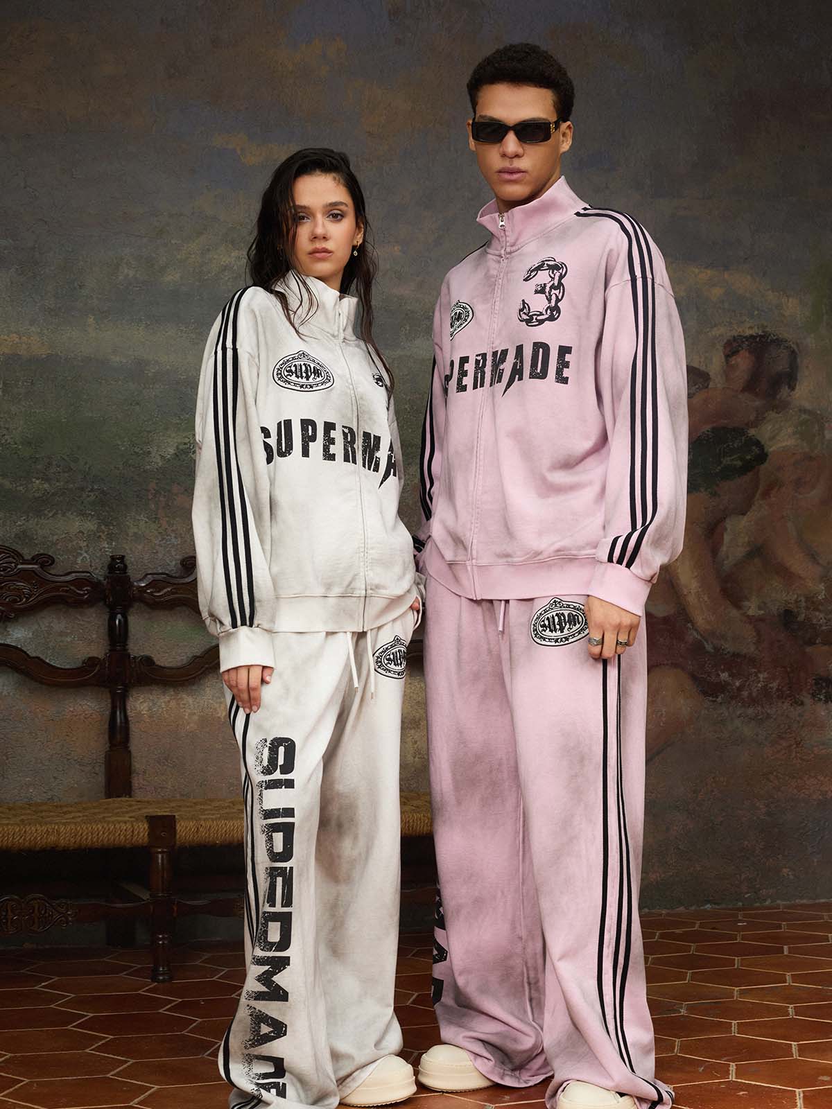 precipice Vintage Distressed NO.3 Stand Collar Tracksuit - 2591