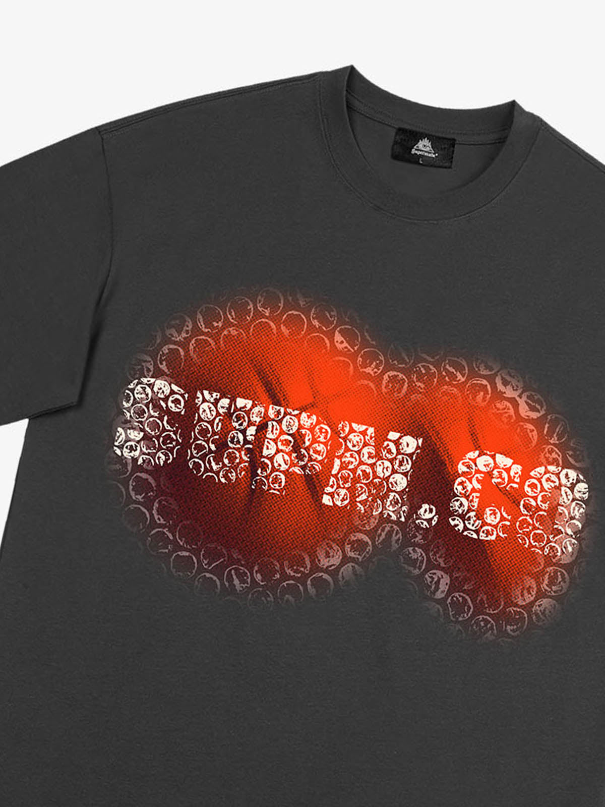 SUPM Foam Texture Basketball Pattern Graphic T-Shirt