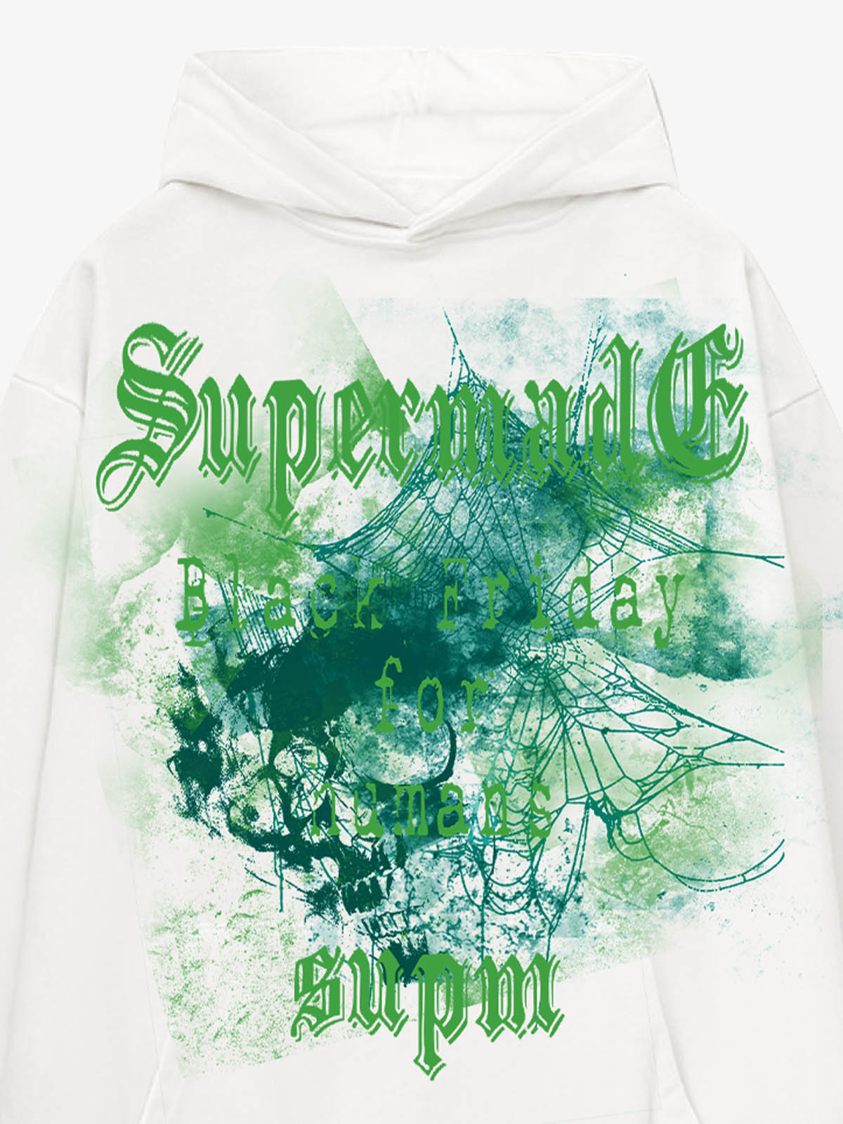 Gothic Skull Spider Web Graphic Hoodie