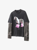 Layered Leopard Horse Graphic Long Sleeve T-Shirt