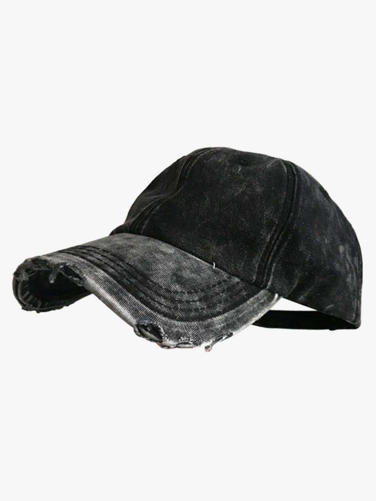 Washed Distressed Frayed Brim Baseball Cap