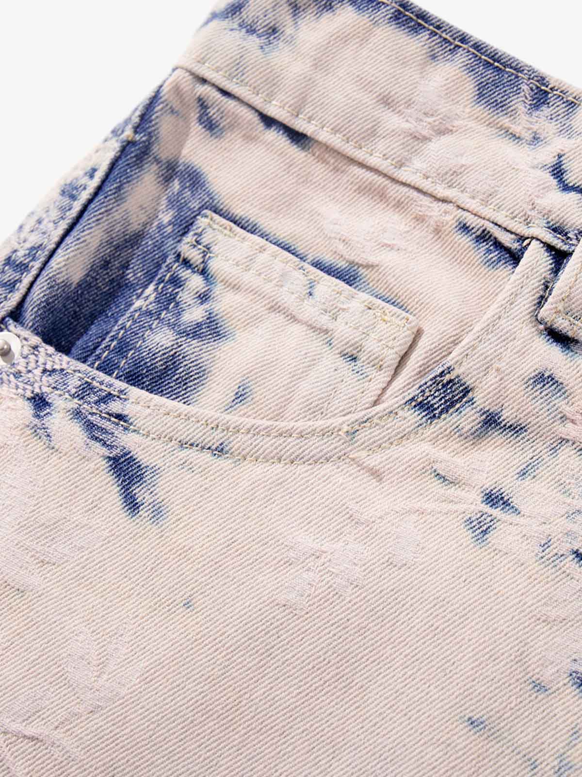 Vintage Ombré Acid Wash Wide-Leg Jeans