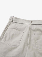 Belted Pleated Wide Leg Jorts
