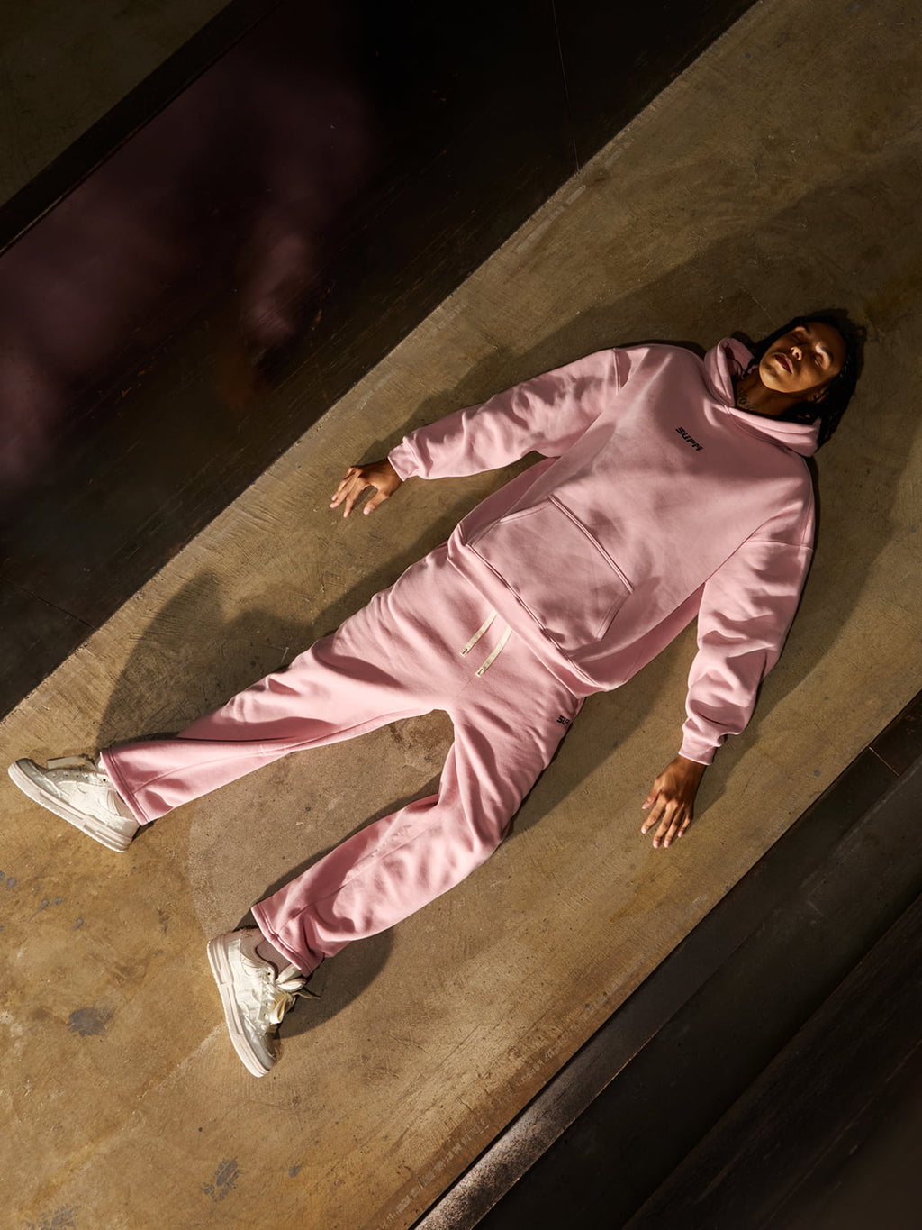 SUPM Pink Cloud Hoodie Set