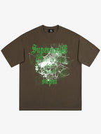 Gothic Skull Spiderweb Graphic T-Shirt