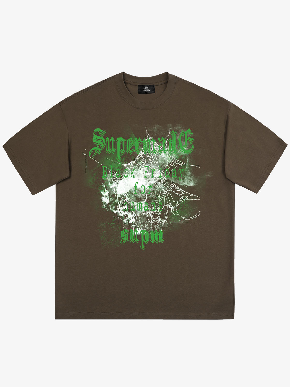Gothic Skull Spiderweb Graphic T-Shirt