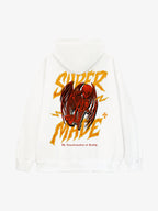 Distressed Graphic Bold Angel Wings Design Hoodie