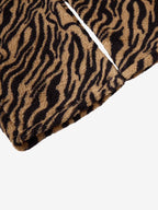 Retro Zebra Print Wide-Leg Lounge Barrel Pants