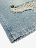 Distressed Washed Ripped Denim Jort