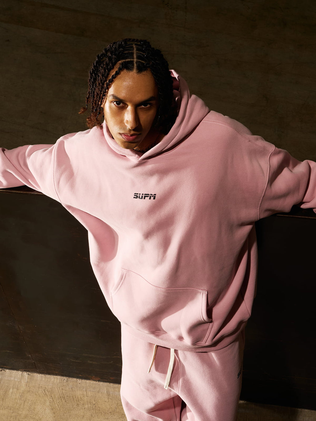 SUPM Pink Cloud Hoodie Set