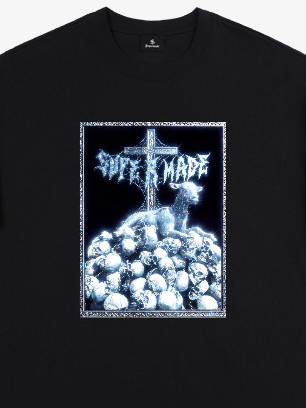 Gothic Cross Skull Graphic T-Shirt