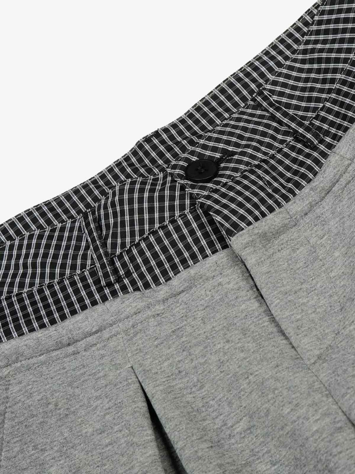 Contrast Waistband Pleated Wide Leg Pants