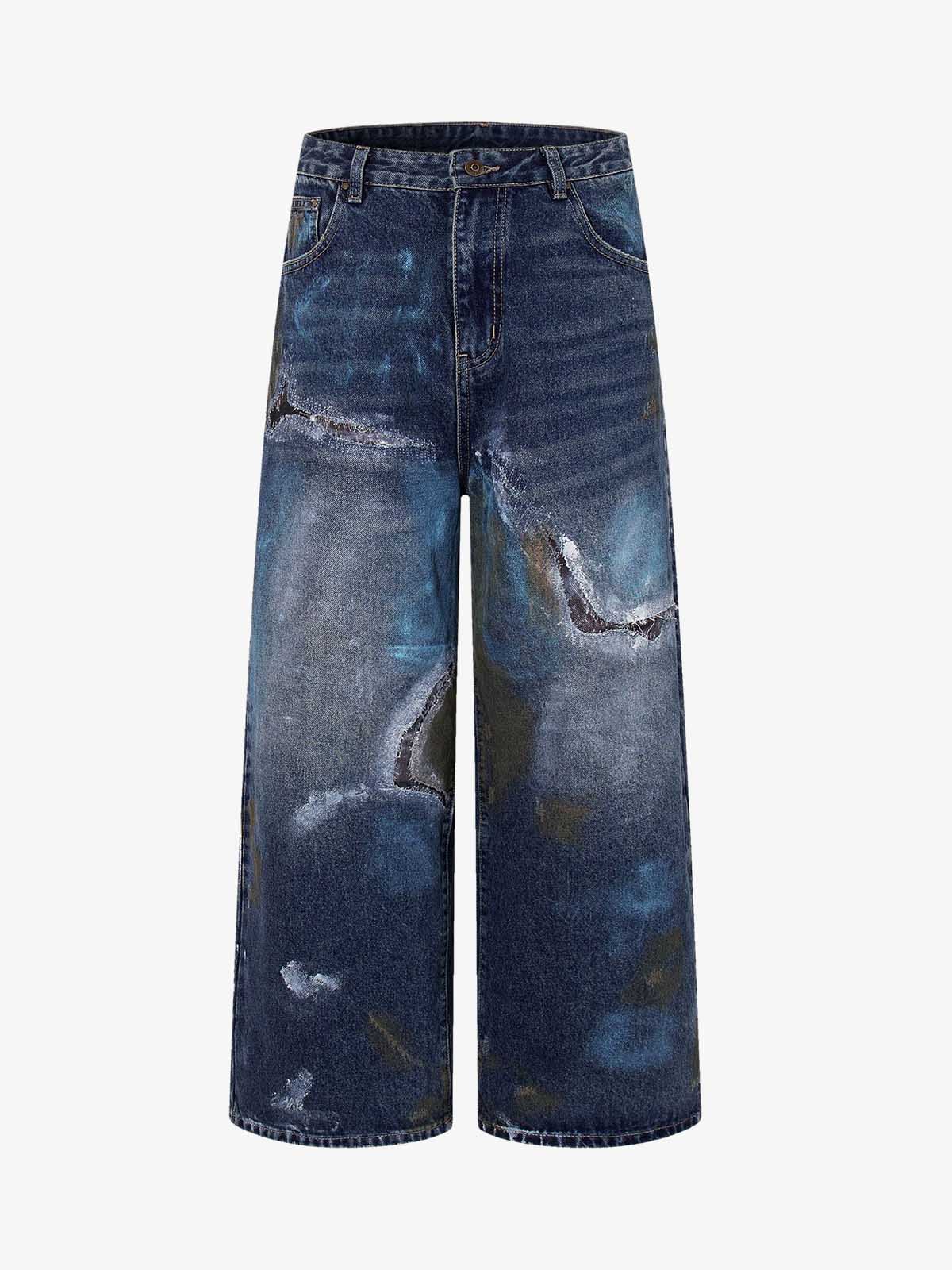 Vintage Washed Distressed Jeans