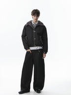 Faux Fur Collar Zipper Padded Bomber Jacket
