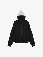 Spine Graphic Distressed Hood Zip Hoodie