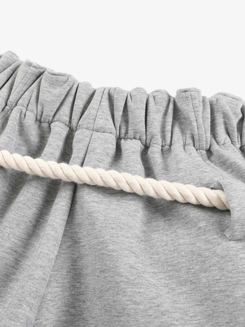 Decorative Rope Detail Wide Leg Sweatpants