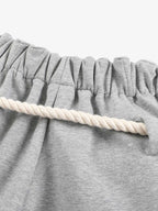 Decorative Rope Detail Wide Leg Sweatpants