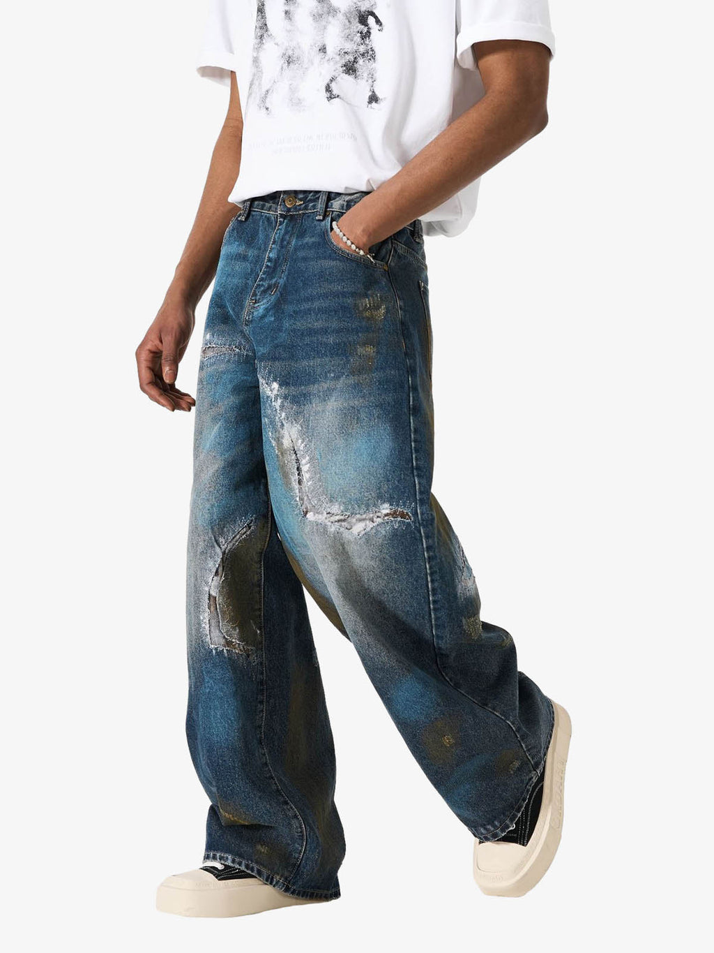 Vintage Washed Distressed Jeans