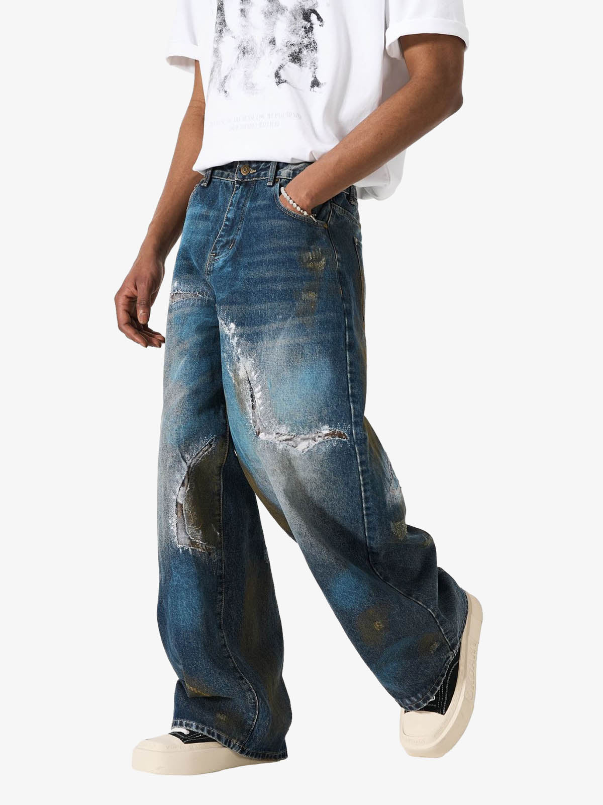 Vintage Washed Distressed Jeans