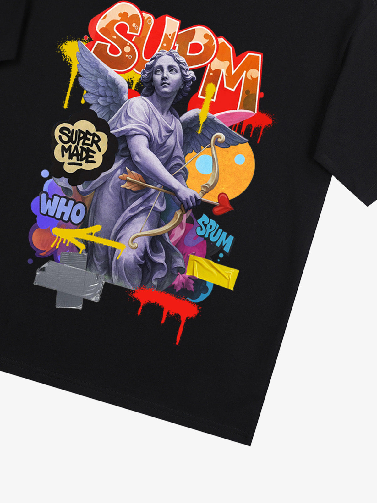 Retro Angel Statue Graffiti T-Shirt